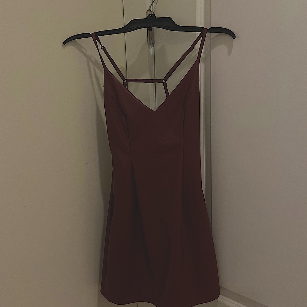 COPY - Maroon leather body dress